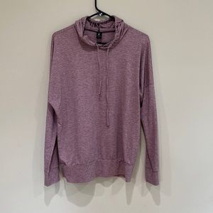 SKETCHERS Pink and Black Striped Hooded Lightweight Sweatshirt M